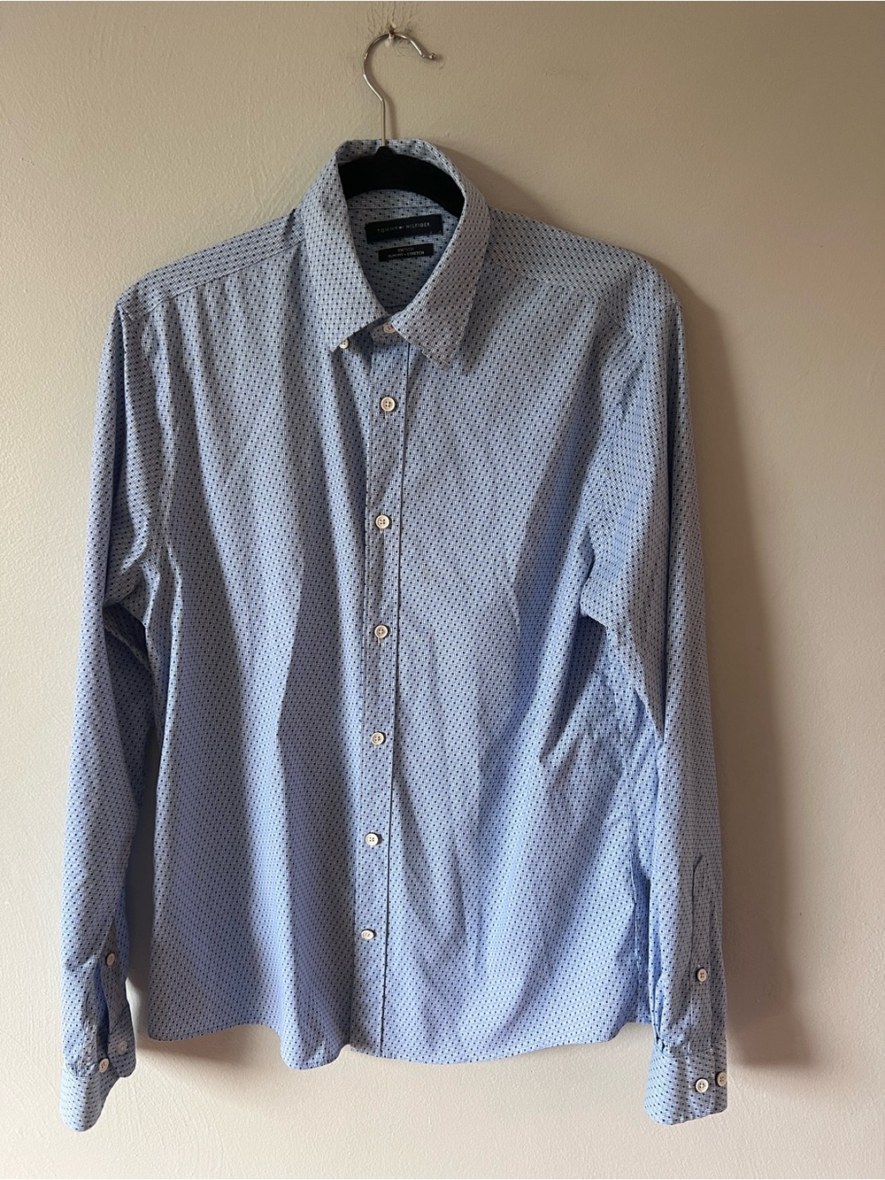 Tommy Hilfiger Light Blue Micro-Print Dress Shirt - Men's